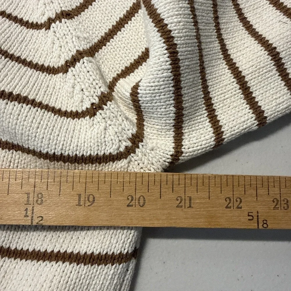 Sezane Womens Brown Ecru Leontine Knit Sweater Size XS 100% Cotton French Style - Picture 8 of 10